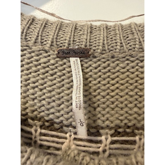 Free People Frosted Fair Isle Cardigan Women's Size Large Mohair Wool Blend Boho - Picture 3 of 10